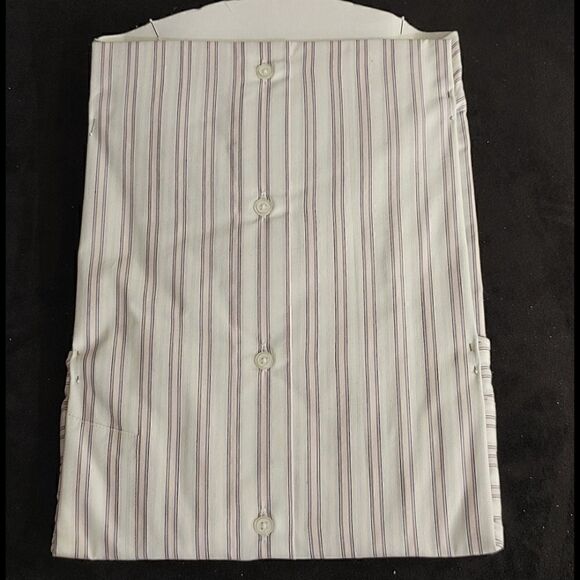 MEN'S DOMANI WHITE, MAUVE, BLUE DRESS SHIRT 15.5X3 - Picture 2 of 4